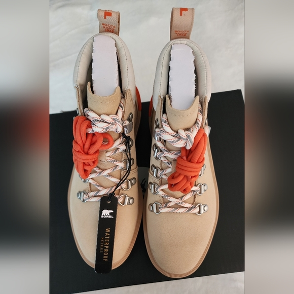 Sorel Hi-Line Hiker Boots Womens Size 5.5 NIB Tan Cream Orange - Picture 6 of 10
